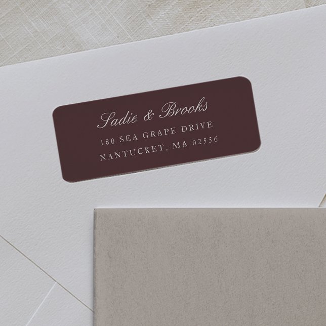 Deep Burgundy Classic Script Return Address (Creator Uploaded)