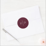 Deep Burgundy Elegant Classic Wedding Classic Round Sticker<br><div class="desc">Classic style wedding candy stickers featuring a simple yet elegant design in a deep burgundy color that is perfect for a fall wedding or a winter / Christmas wedding.</div>