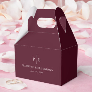 Deep Burgundy Elegant Classic Wedding Favour Box