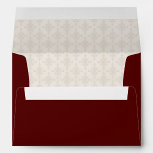 Deep Burgundy Formal Modern Classic Estate Wedding Envelope