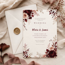 Deep Burgundy Romantic Fall Wedding
