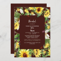 Deep Burgundy Sunflower Bridal Shower