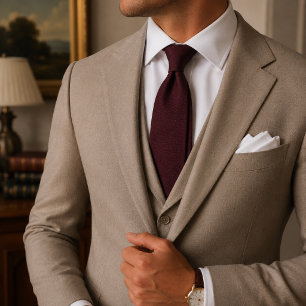 Deep Burgundy Woven Necktie