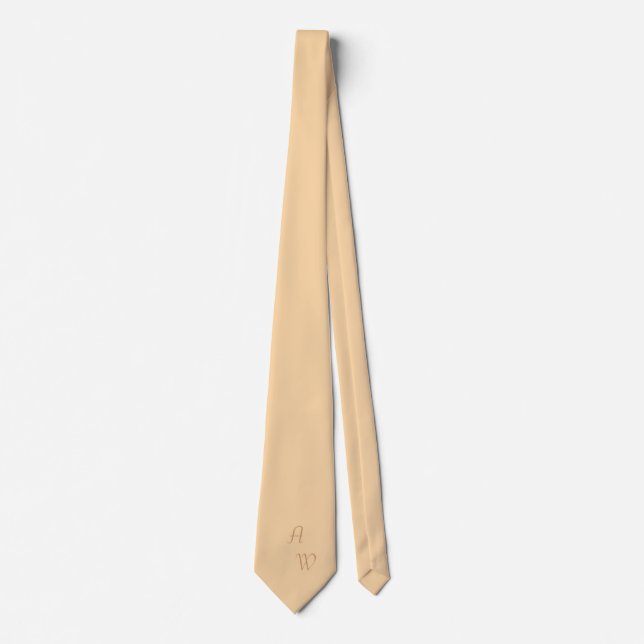 deep champagne  - monogrammed tie (Front)