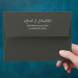 Deep Charcoal Grey Wedding Special Occasion Envelope