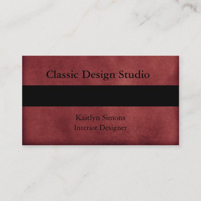 Deep Cherry Red Business Cards (Front)