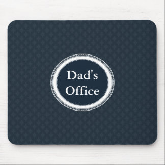 Deep Classic Navy Blue Pattern Custom Monogram Mouse Pad