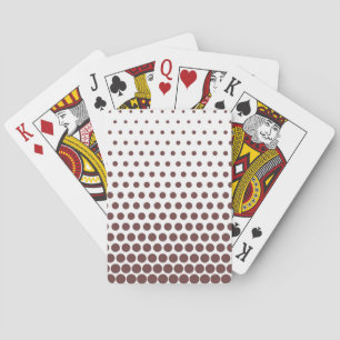 Deep Coffee Polka Dot Modern White Playing Cards