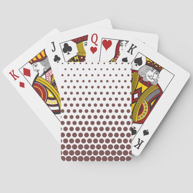 Deep Coffee Polka Dot Modern White Playing Cards (Back)