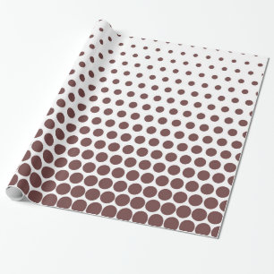 Deep Coffee Polka Dot Modern White Wrapping Paper