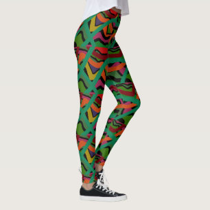 Deep colour stripes multi patterned leggings