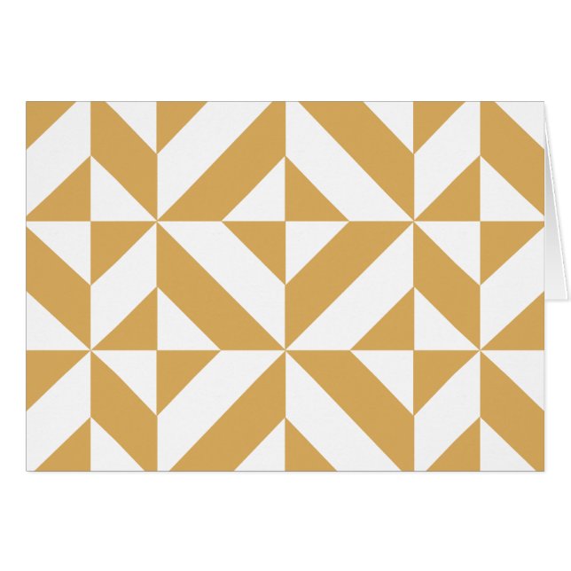 Deep Cool Gold Geometric Deco Cube Pattern (Front Horizontal)