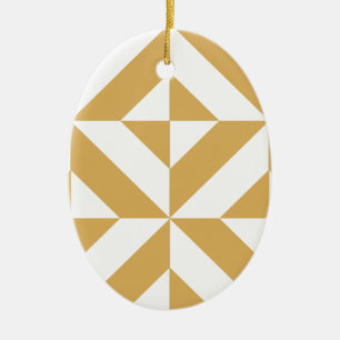 Deep Cool Gold Geometric Deco Cube Pattern Ceramic Tree Decoration