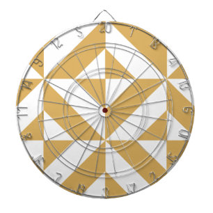 Deep Cool Gold Geometric Deco Cube Pattern Dartboard