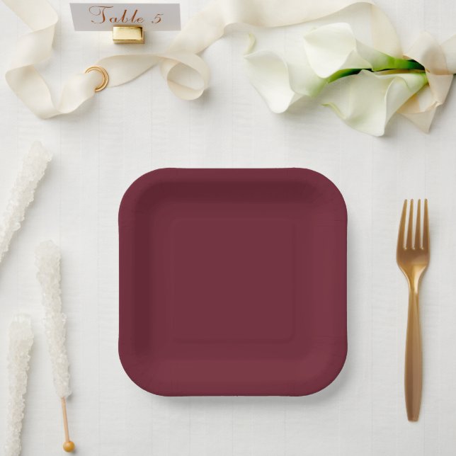 Deep Cranberry Paper Plates (Wedding)