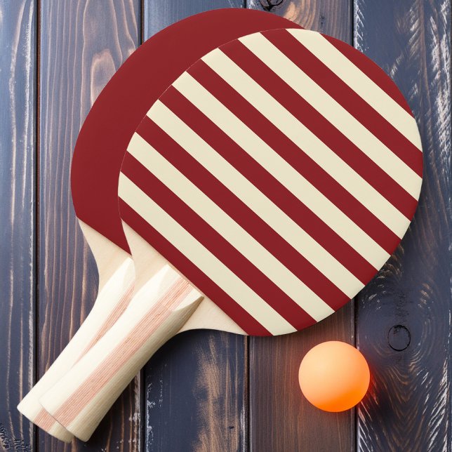 Deep Cranberry Polo Stripes and Solid  Ping Pong Paddle (Creator Uploaded)