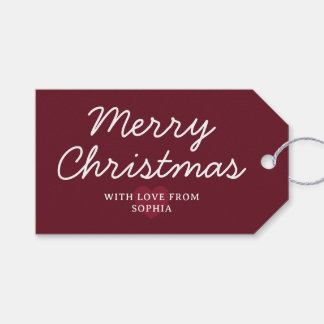 Deep Cranberry & White - Cute Gift Tags