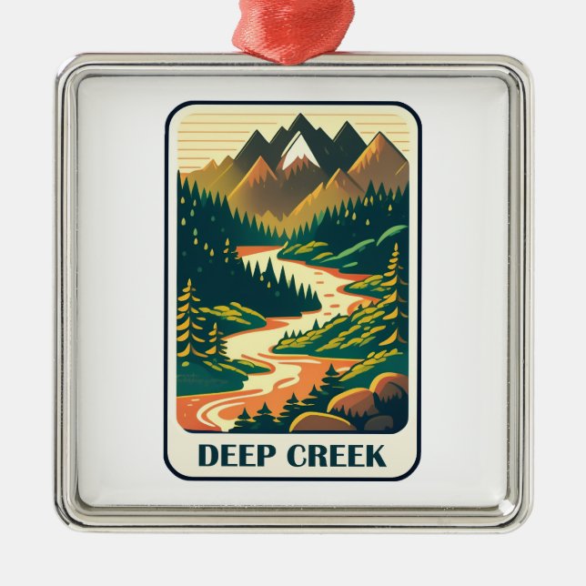 Deep Creek Idaho Colours Metal Tree Decoration (Front)
