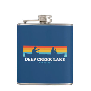 Deep Creek Lake Maryland Canoe Hip Flask