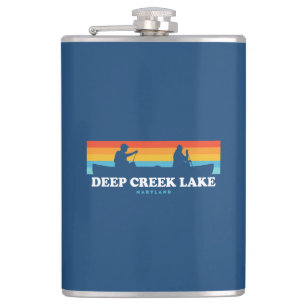 Deep Creek Lake Maryland Canoe Hip Flask