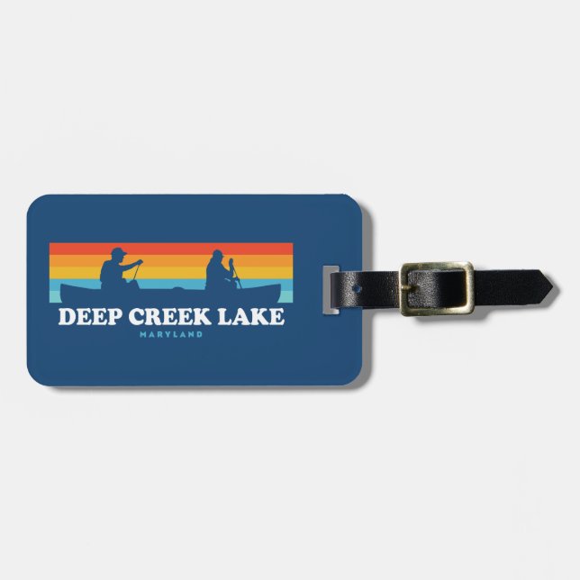 Deep Creek Lake Maryland Canoe Luggage Tag (Front Horizontal)