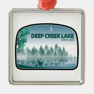 Deep Creek Lake Maryland Deer Metal Tree Decoration