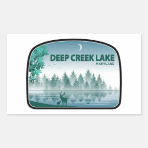 Deep Creek Lake Maryland Deer Rectangular Sticker