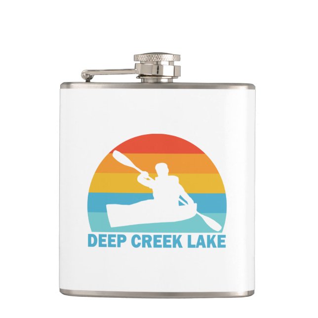 Deep Creek Lake Maryland Kayak Hip Flask (Front)
