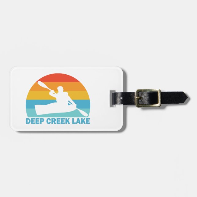 Deep Creek Lake Maryland Kayak Luggage Tag (Front Horizontal)
