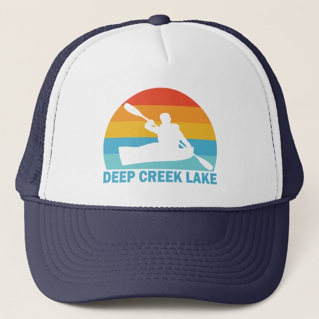 Deep Creek Lake Maryland Kayak Trucker Hat (Front)