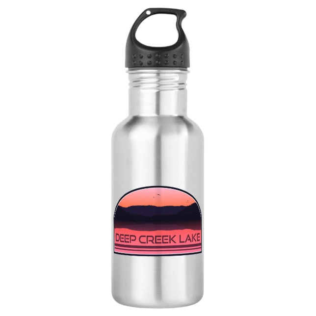 Deep Creek Lake Maryland Red Sunrise 532 Ml Water Bottle (Front)
