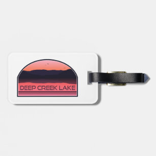 Deep Creek Lake Maryland Red Sunrise Luggage Tag