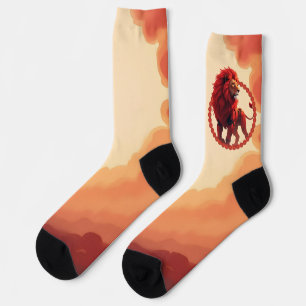 Deep Crimson Glow – The Lion of Burning Destiny. Socks