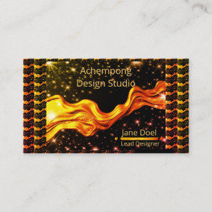 Deep Crimson Gold Flow Starry – Modern Luxury Sty Business Card
