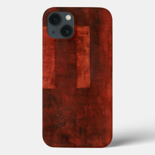 Deep Crimson Painting with Geometric Shapes iPhone 13 Case