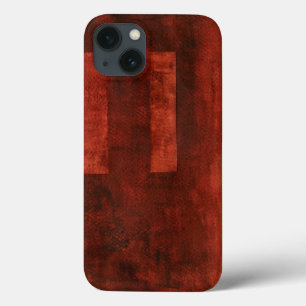 Deep Crimson Painting with Geometric Shapes iPhone 13 Case