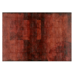 Deep Crimson Painting with Geometric Shapes Cutting Board