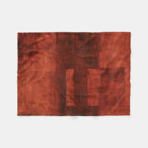 Deep Crimson Painting with Geometric Shapes Fleece Blanket