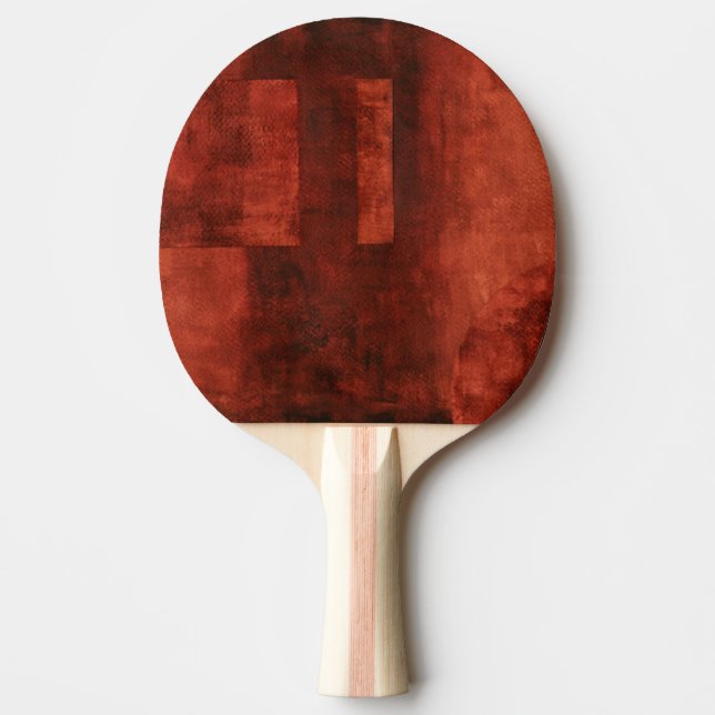 Deep Crimson Painting with Geometric Shapes Ping Pong Paddle (Front)
