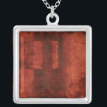 Deep Crimson Painting with Geometric Shapes Silver Plated Necklace<br><div class="desc">If you love red then this is the print for you. Geometric shapes populate the background. Get your hands on this wonderful print today!</div>