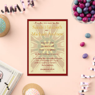 Deep Crimson Starburst Design Opulent Modern Hi Acrylic Invitations