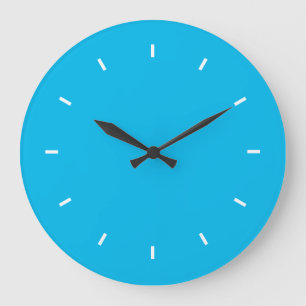 Deep Cyan Top One Colour Large Clock