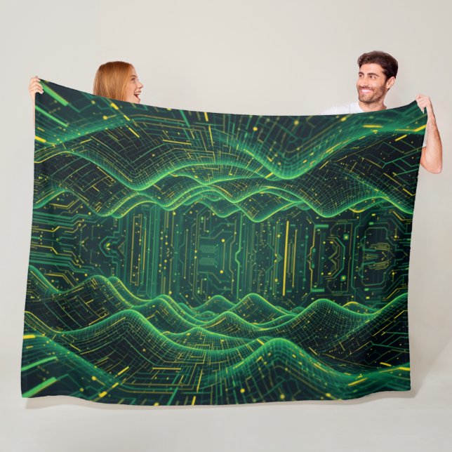 Deep Cyber Fleece Blanket (In Situ)