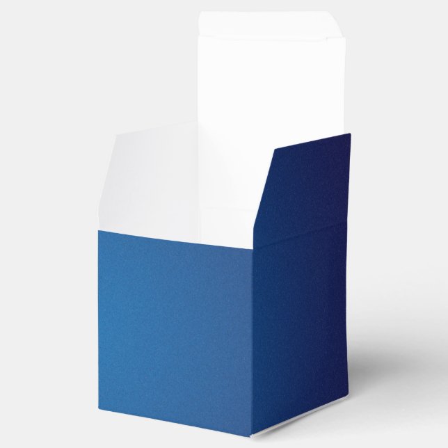 Deep Dark Blue Grainy Vignette Favour Box (Opened)
