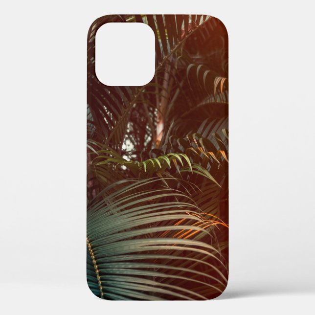 Deep dark green palm leaves pattern with bright or Case-Mate iPhone case (Back)