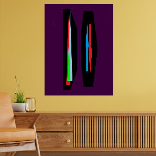 Deep dark mysterious purple art design modern poster