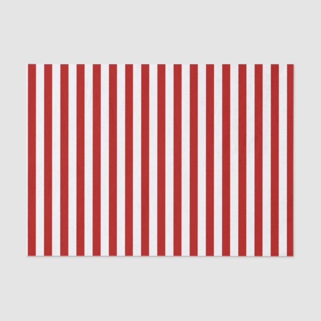 Deep Dark Red and White Stripes | DIY Tissue Paper (Front)