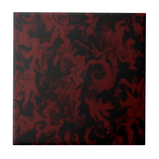 Deep Dark Red & Black mixed colour tile (Front)