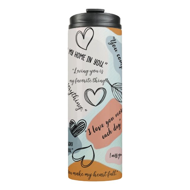 Deep Declaration Love Doodles Minimalist Abstract Thermal Tumbler (Front)