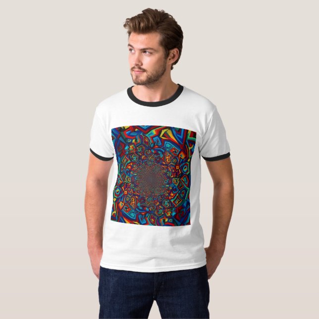 Deep Dimension Fractal Pattern T-Shirt (Front Full)